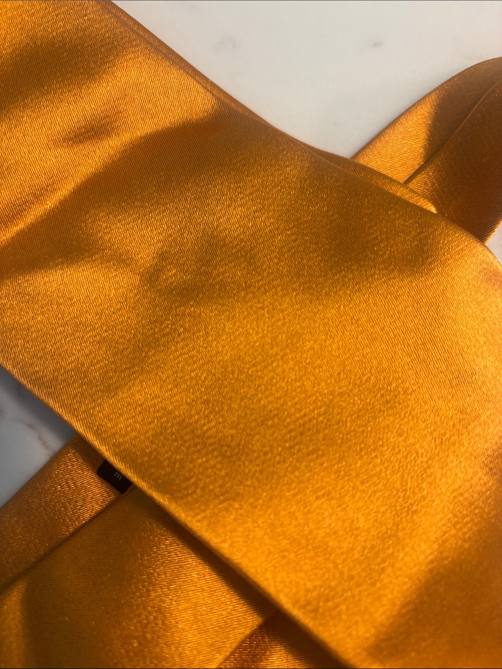 Charvet Men's Orange Satin Tie - - Picture 4 of 4